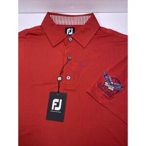 FootJoy FJ Golf Polo Shirt Men Large Red Performance KidsMatter Eagles Challenge